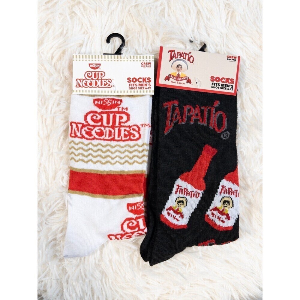 Men’s Novelty Socks Tapatio Ramen Noodle Cup Silly Socks NWT